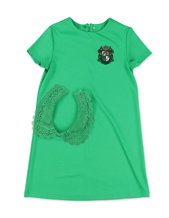 Detachable Lace Collar School Dress