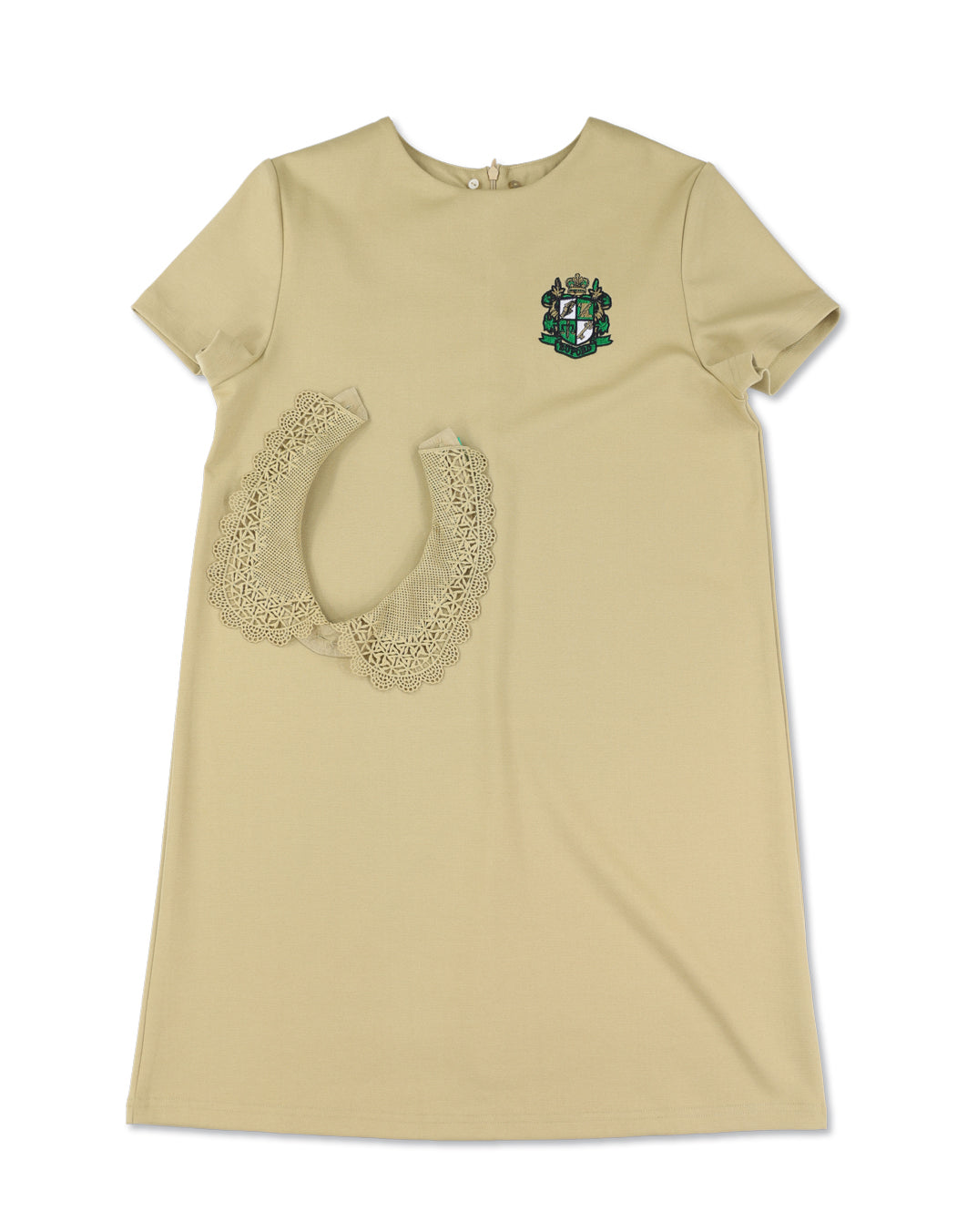 Detachable Lace Collar School Dress