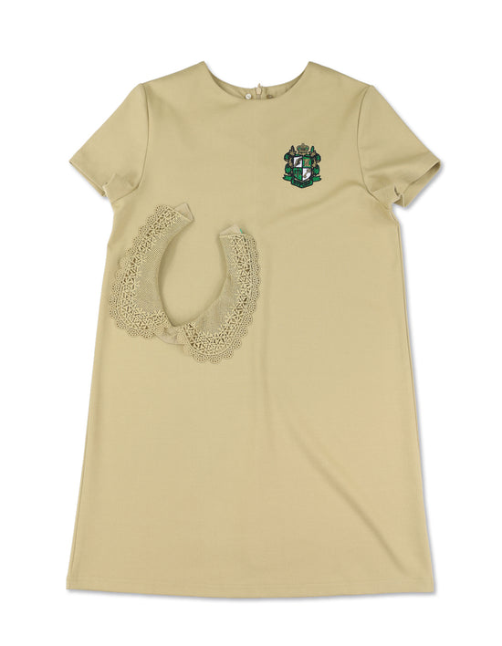 Detachable Lace Collar School Dress